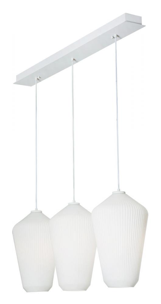 Lola 3 Light Linear Pendant,120V,White