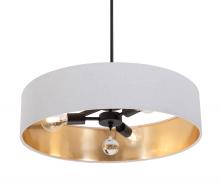 AFX Lighting, Inc. CLNP24MBBK-WHGD - Celine Pendant 24'' Medium Base BK - WHGD shade