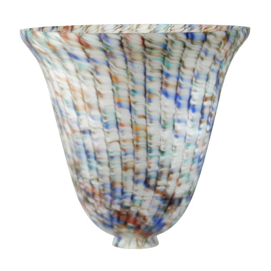 10.5"W Peacock Pate-De-Verre Shade