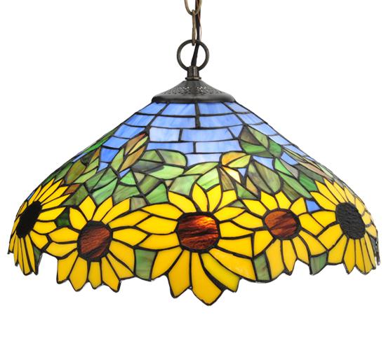 16" Wide Wild Sunflower Pendant