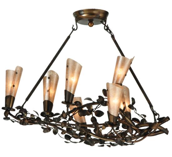 34" Long Vinca Vine 7 Light Chandelier