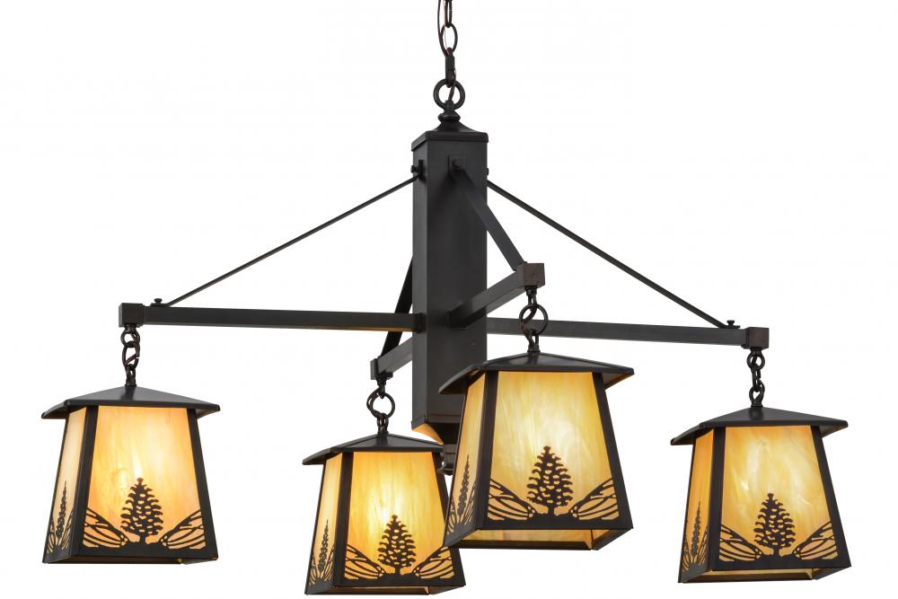 38"W Mountain Pine 4 LT Chandelier