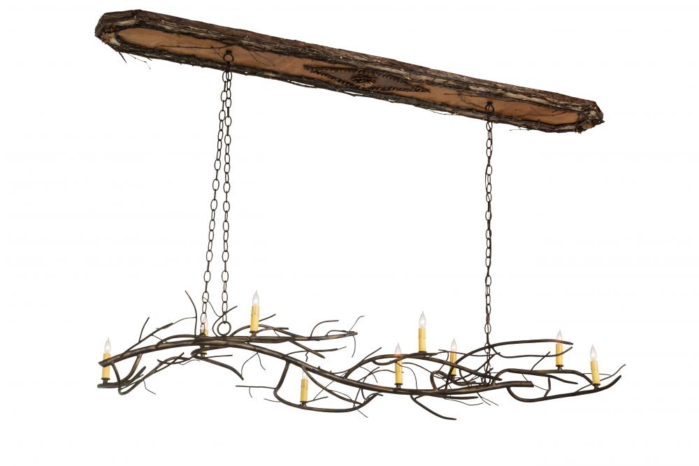 70" Long Winter Solstice 9 Light Oblong Chandelier