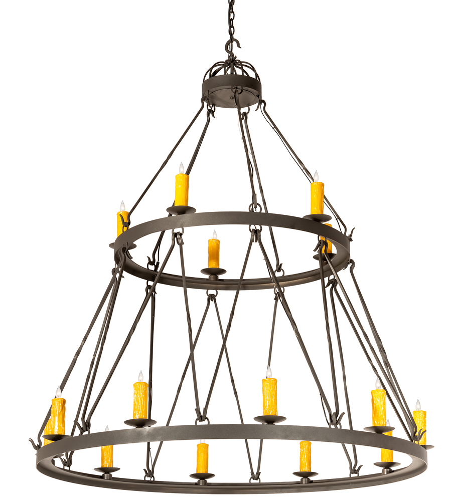 60" Wide Lakeshore 15 Light Two Tier Chandelier