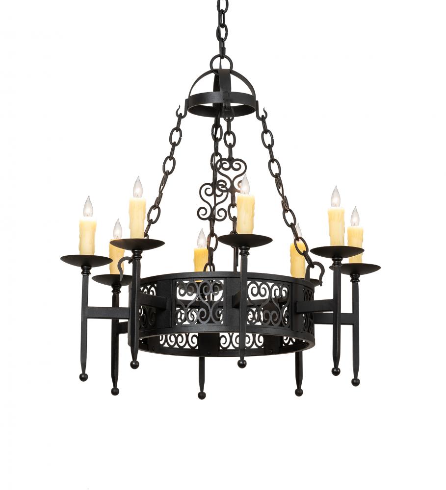 28" Wide Toscano 8 Light Chandelier