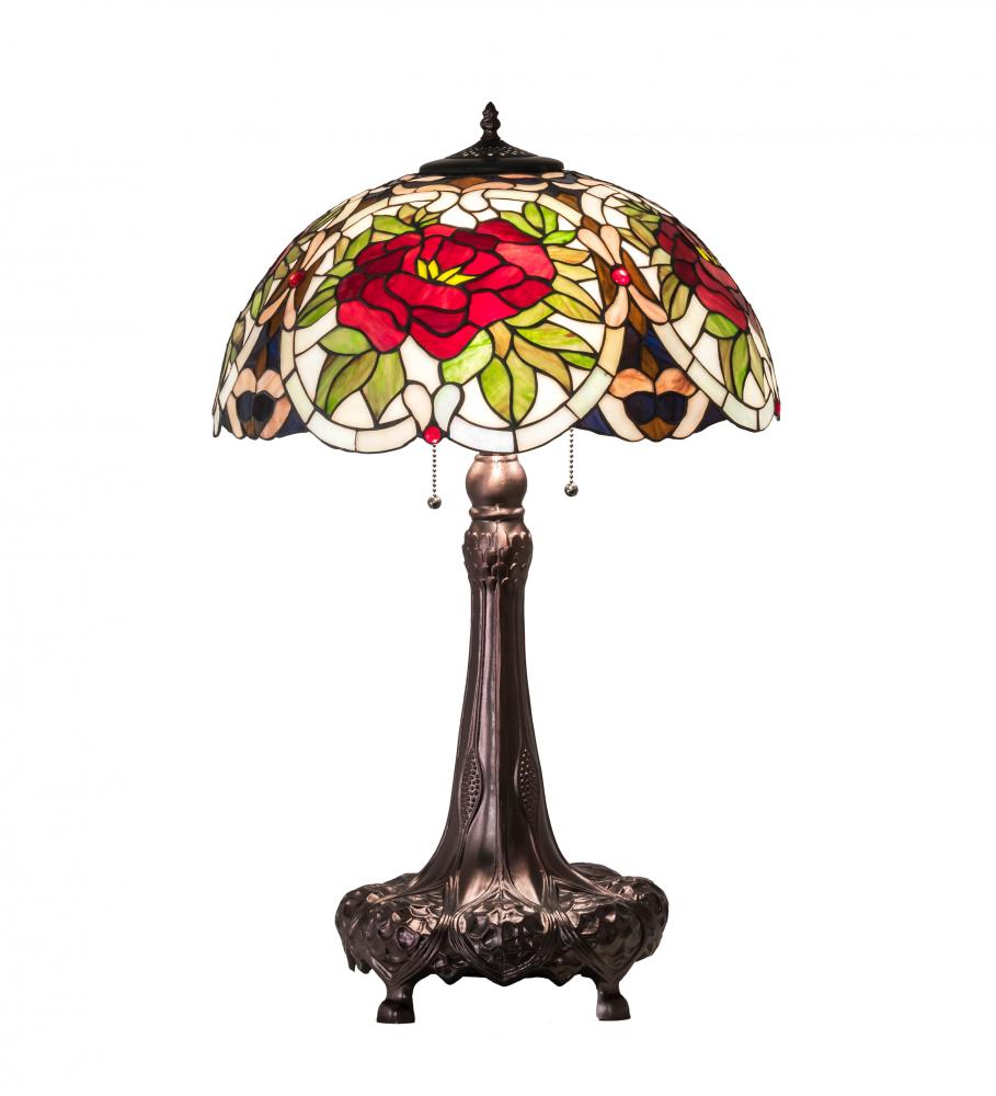 31" High Renaissance Rose Table Lamp