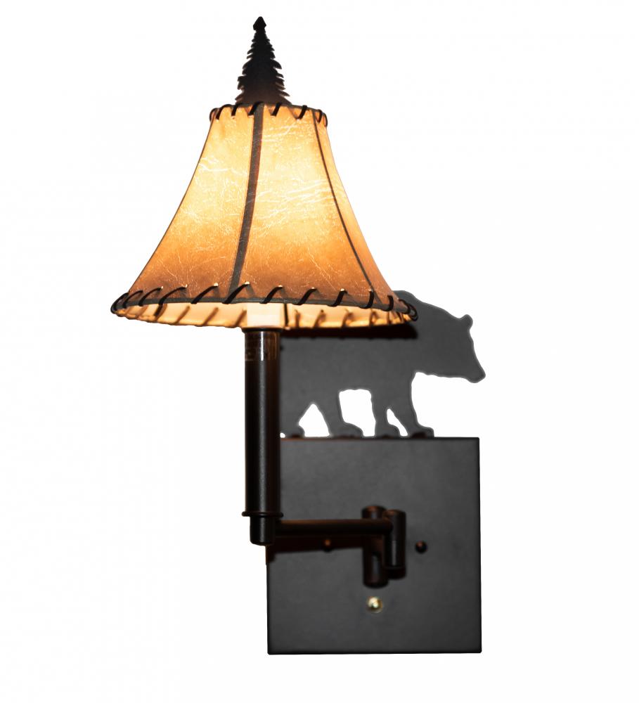 8" Wide Lone Bear Swing Arm Wall Sconce