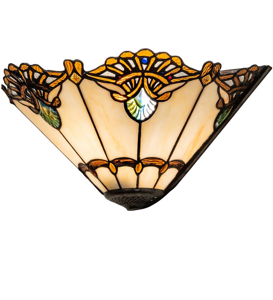 16" Wide Shell with Jewels Wall Sconce