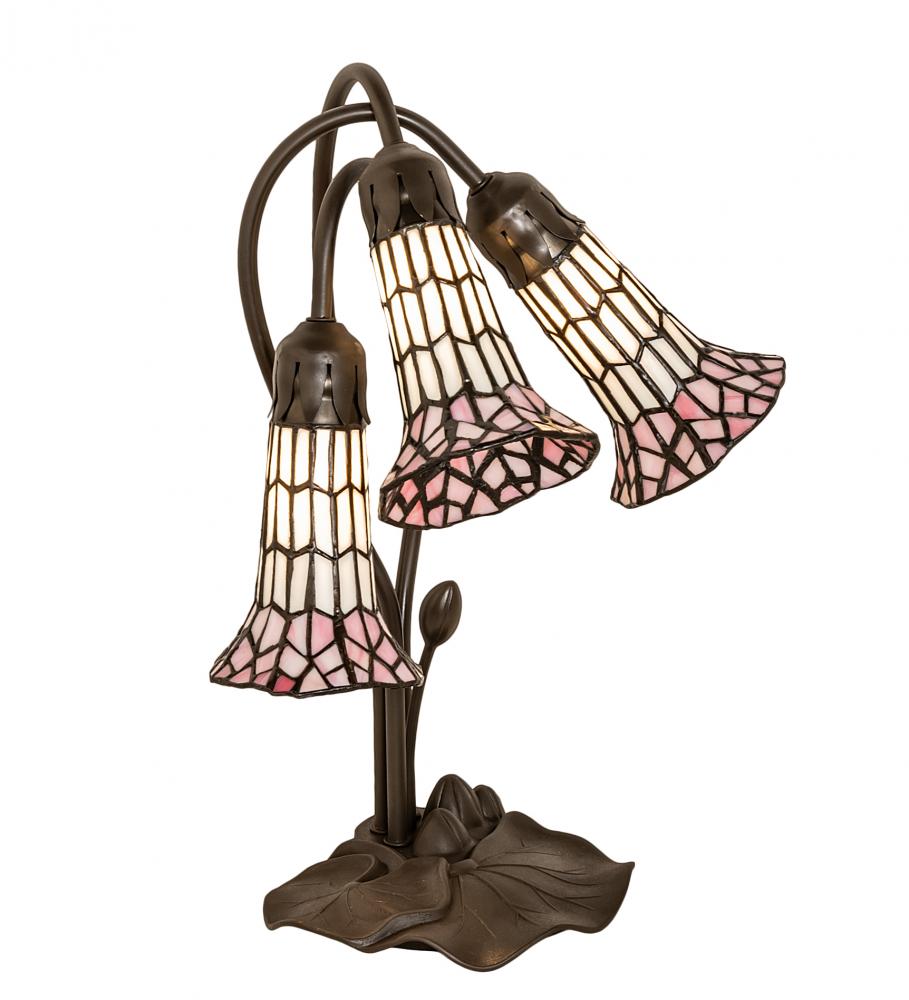 16" High Stained Glass Pond Lily 3 Light Accent Lamp