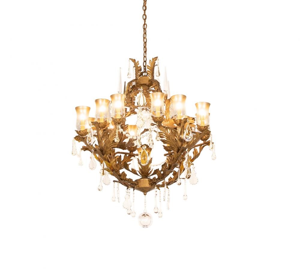 30" Wide French Baroque 13 Light Chandelier