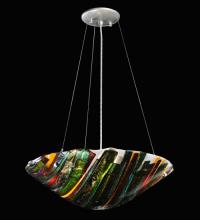 Meyda Blue 114438 - 18"W Metro Fusion Penna Di Pavone Glass Inverted Pendant