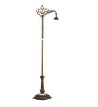 Meyda Blue 14089 - 59"H Mahogany Bronze 1 LT Bridge Arm Floor Base