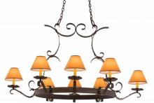 Meyda Blue 160119 - 53" Long Handforged 8 Light Oblong Chandelier