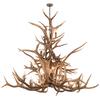 Meyda Blue 200433 - 72" Wide Antlers Elk 24 Light Chandelier