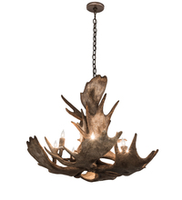 Meyda Blue 200438 - 33" Wide Antlers Moose 10 Light Chandelier