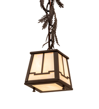 Meyda Blue 203820 - 5.5" Square Pine Branch Valley View Mini Pendant