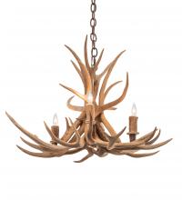 Meyda Blue 213675 - 29" Wide Antlers Elk 4 Light Chandelier