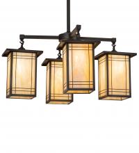 Meyda Blue 233239 - 33" Square Prairie Mission 4 Light Chandelier