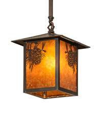 Meyda Blue 62030 - 9" Square Seneca Winter Pine Pendant