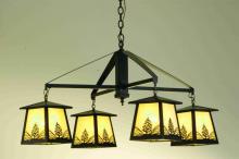 Meyda Blue 67277 - 38"W Stillwater Mountain Pine 4 LT Chandelier