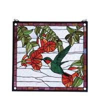 Meyda Blue 81540 - 21"W X 19"H Hummingbird Stained Glass Window