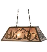 Meyda Blue 99025 - 33" Long Mountain Range Gros Ventre WY Oblong Pendant