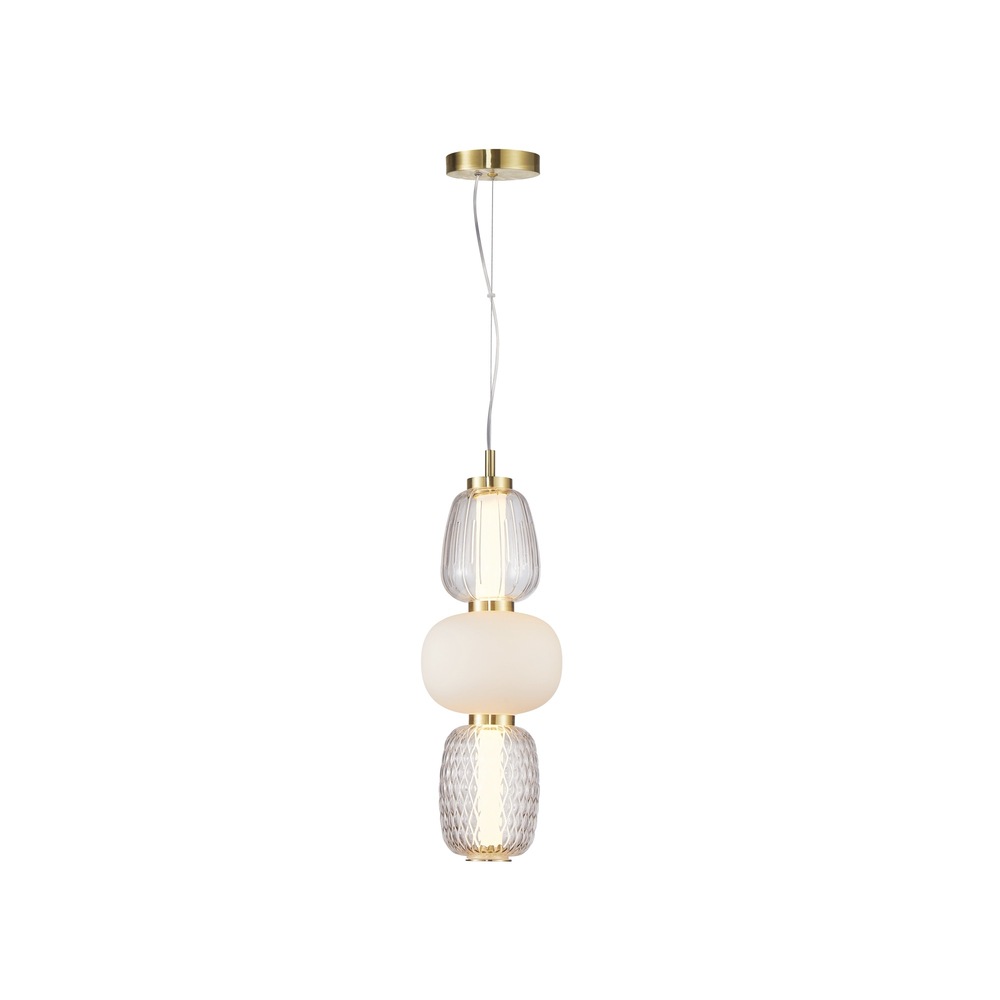 Cyra Collection 1-Light Triple Shade Pendant Brass