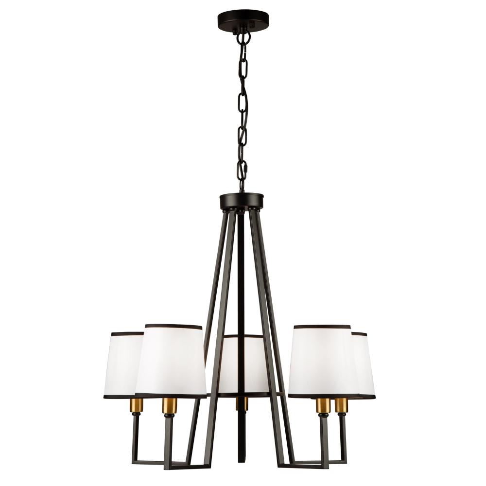 Coco 5 Light Chandelier Black and Gold