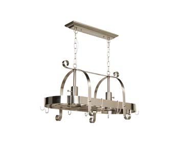 Two Light Chrome Pot Rack