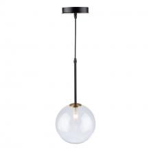 Artcraft AC11761VB - Aurelia Collection 1-Light Pendant, Matte Black & Brass