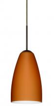 Besa Lighting 1JT-151180-BR-L - Besa Riva 9 Pendant Bronze Amber Matte 1x75W Medium Base, 15Ft. Cord