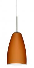 Besa Lighting 1JT-151180-SN-L - Besa Riva 9 Pendant Satin Nickel Amber Matte 1x75W Medium Base, 15Ft. Cord