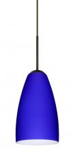 Besa Lighting 1JT-1511CM-BR-L - Besa Riva 9 Pendant Bronze Cobalt Blue Matte 1x75W Medium Base, 15Ft. Cord