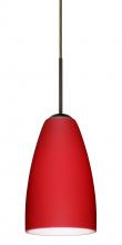 Besa Lighting 1JT-1511RM-BR-L - Besa Riva 9 Pendant Bronze Ruby Matte 1x75W Medium Base, 15Ft. Cord