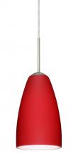 Besa Lighting 1JT-1511RM-SN-L - Besa Riva 9 Pendant Satin Nickel Ruby Matte 1x75W Medium Base, 15Ft. Cord