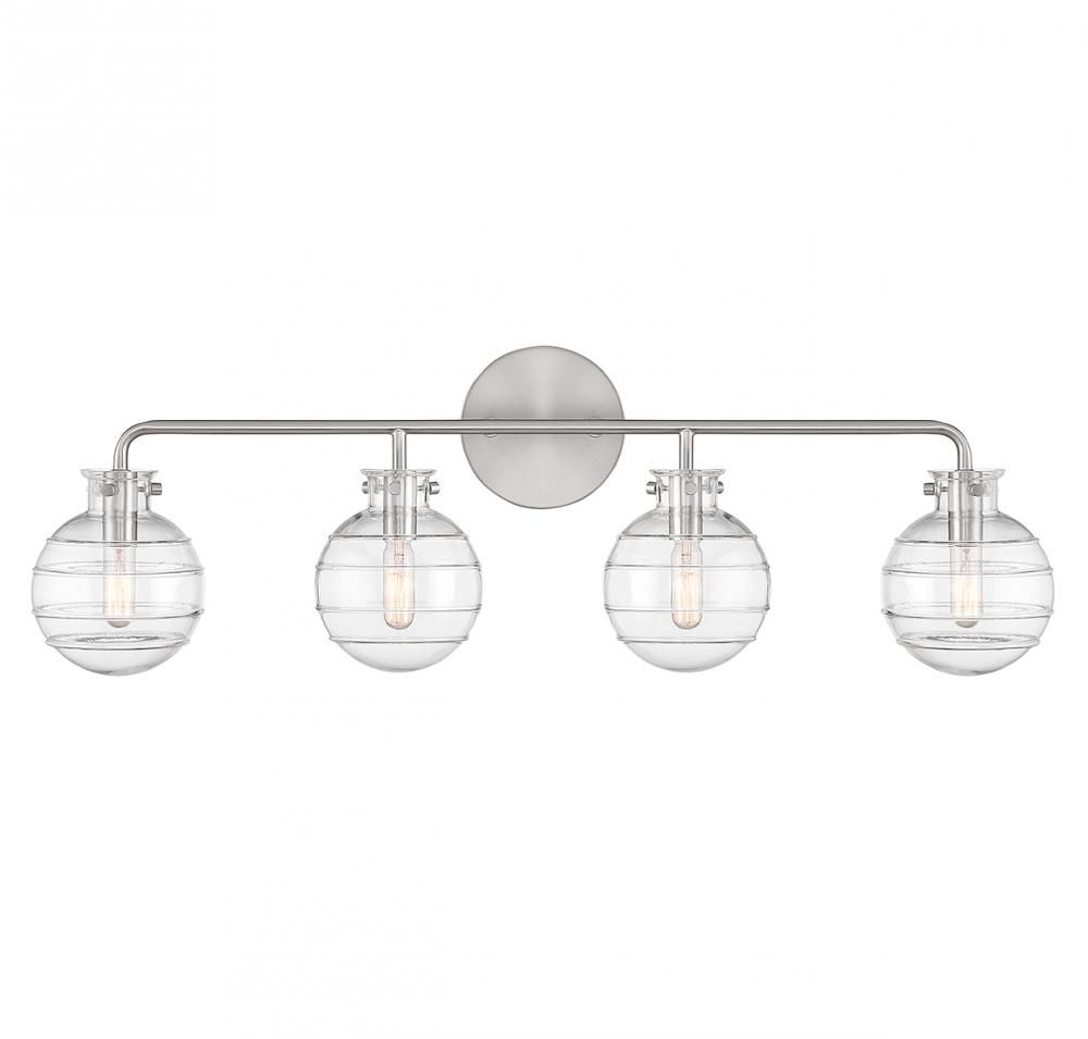 Mason 4-Light Bathroom Vanity Light in Satin Nickel