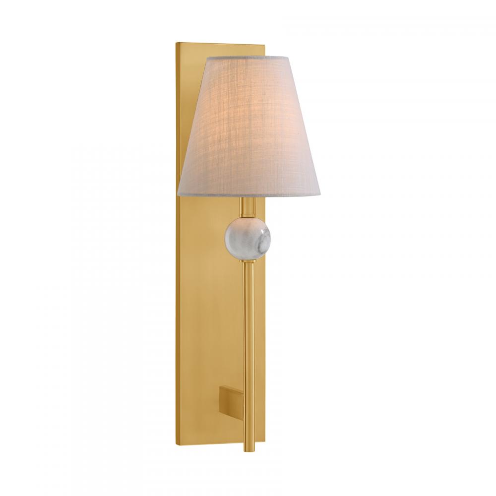 Travis 1-Light Wall Sconce in Warm Brass