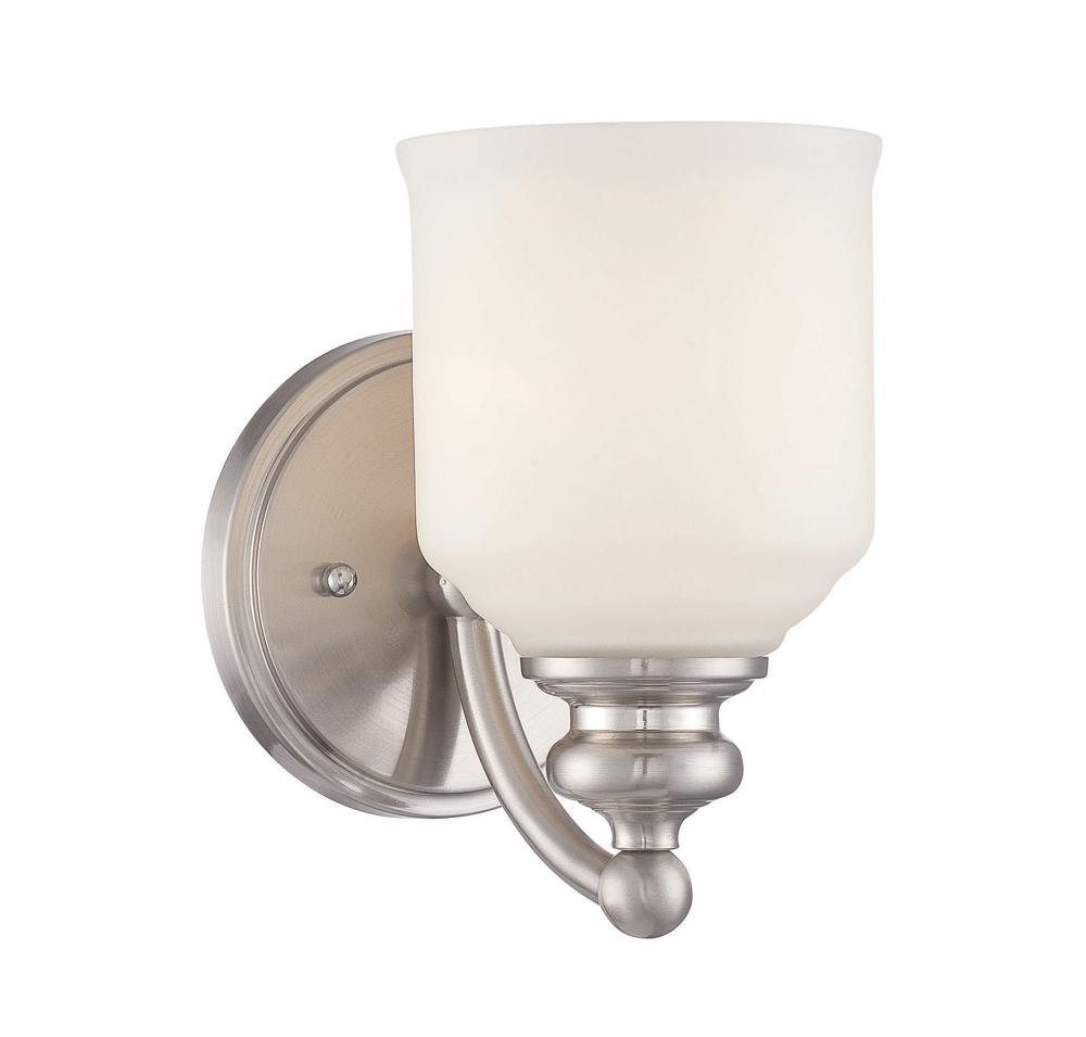 Melrose 1-Light Wall Sconce in Satin Nickel