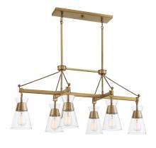 Savoy House 1-1833-6-322 - Lakewood 6-Light Linear Chandelier in Warm Brass