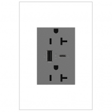  ARTRUSB206ACM4 - adorne® 20A Tamper-Resistant Ultra-Fast USB Type-A/C Outlet, Magnesium