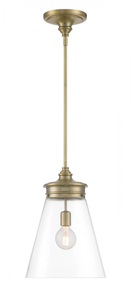 Emma 1-Light Glass Pendant - Polished Nickel