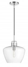 Norwell 3741-CH-CL - Aurora 1-Light Glass Pendant - Chrome