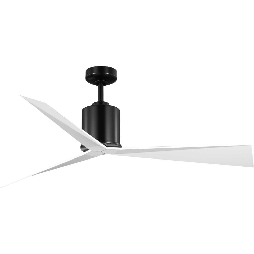 Paso Collection 60-in Three-Blade Black with Matte White Blades Luxe Industrial Ceiling Fan with 3 S