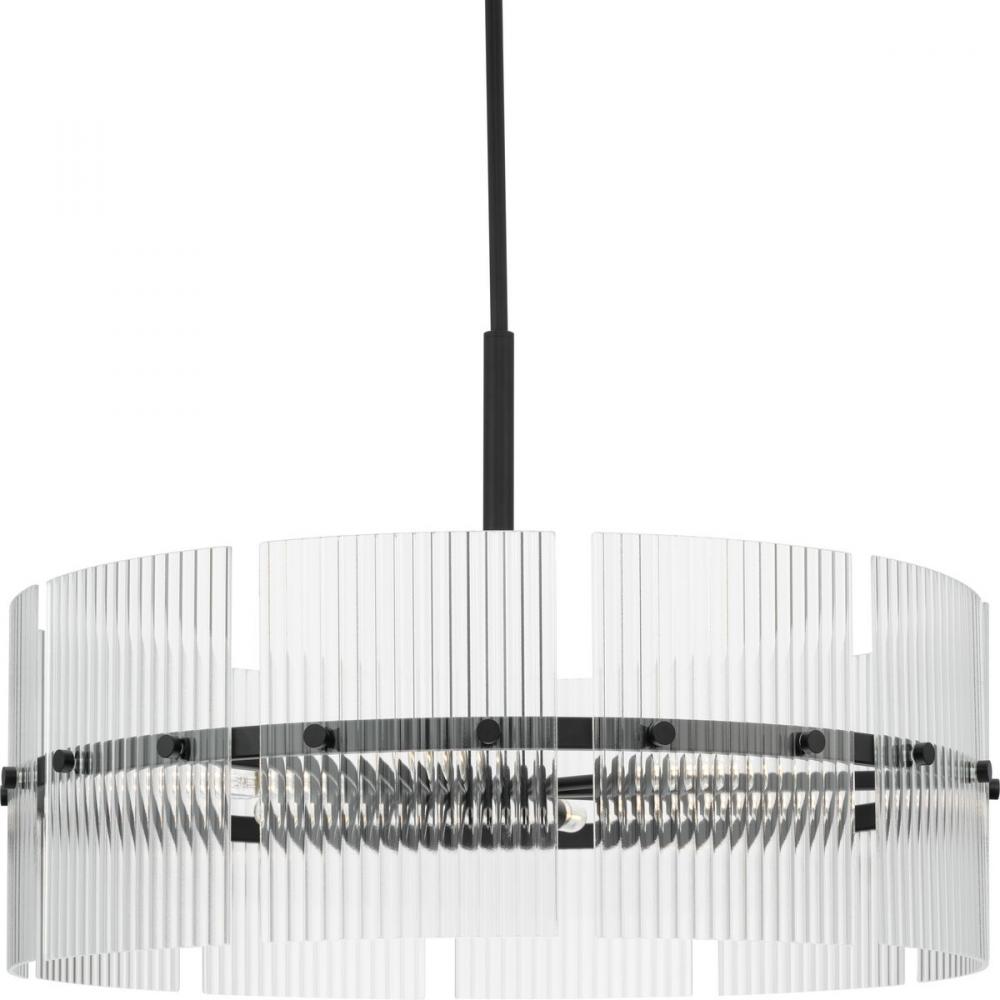 Seville Collection Six-Light Matte Black Contemporary Chandelier