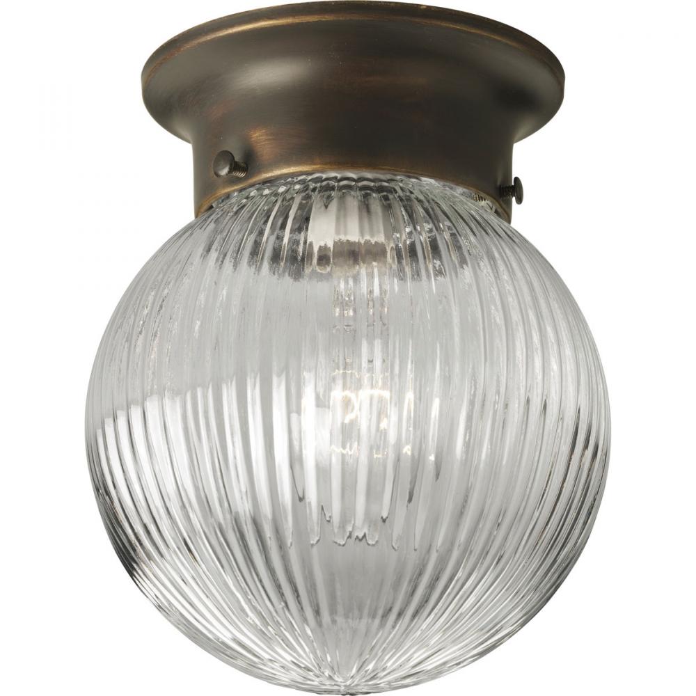 One-Light Glass Globe 6-3/8" Close-to-Ceiling