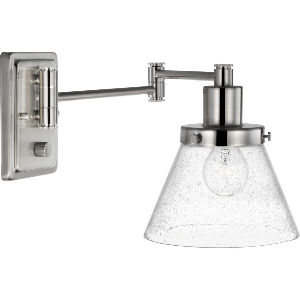 Hinton Collection Brushed Nickel Swing Arm Wall Light