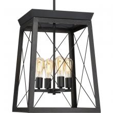 Progress P500178-031 - Briarwood Collection Four-Light Farmhouse Textured Black  Chandelier Foyer Light