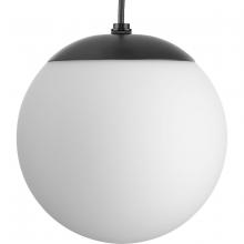 Progress P500461-31M - Atwell Collection Matte Black and Opal Glass Globe Small Hanging Pendant Light