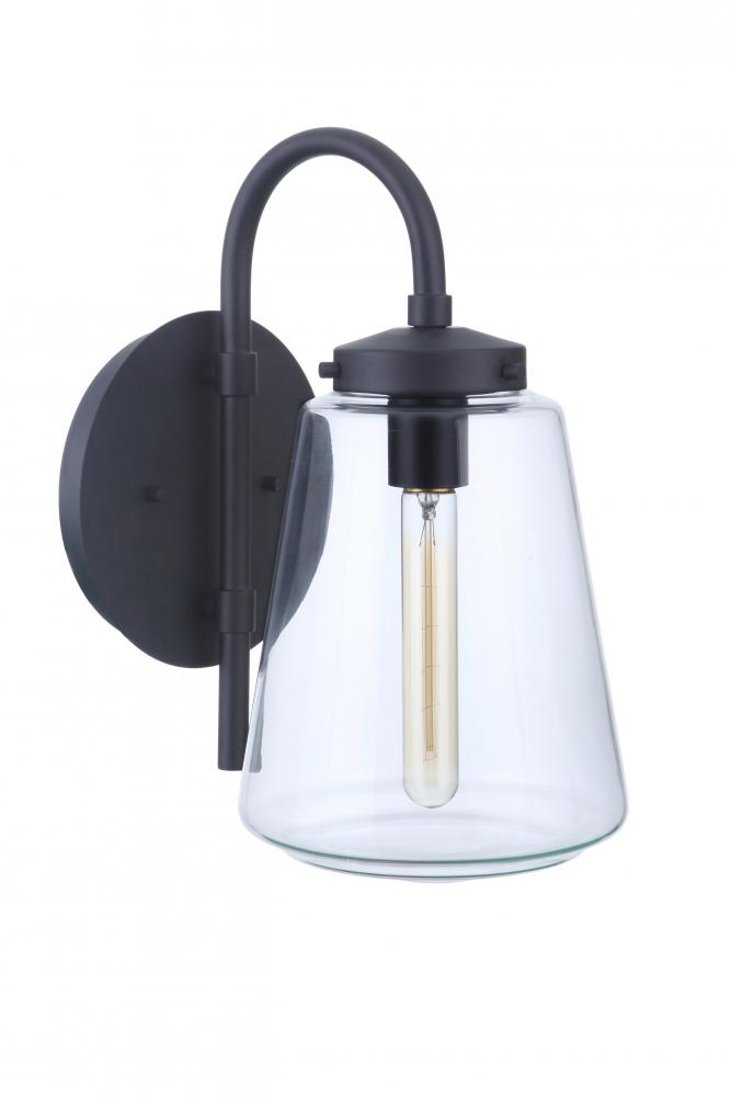 Laclede 1 Light Medium Outdoor Wall Lantern in Midnight