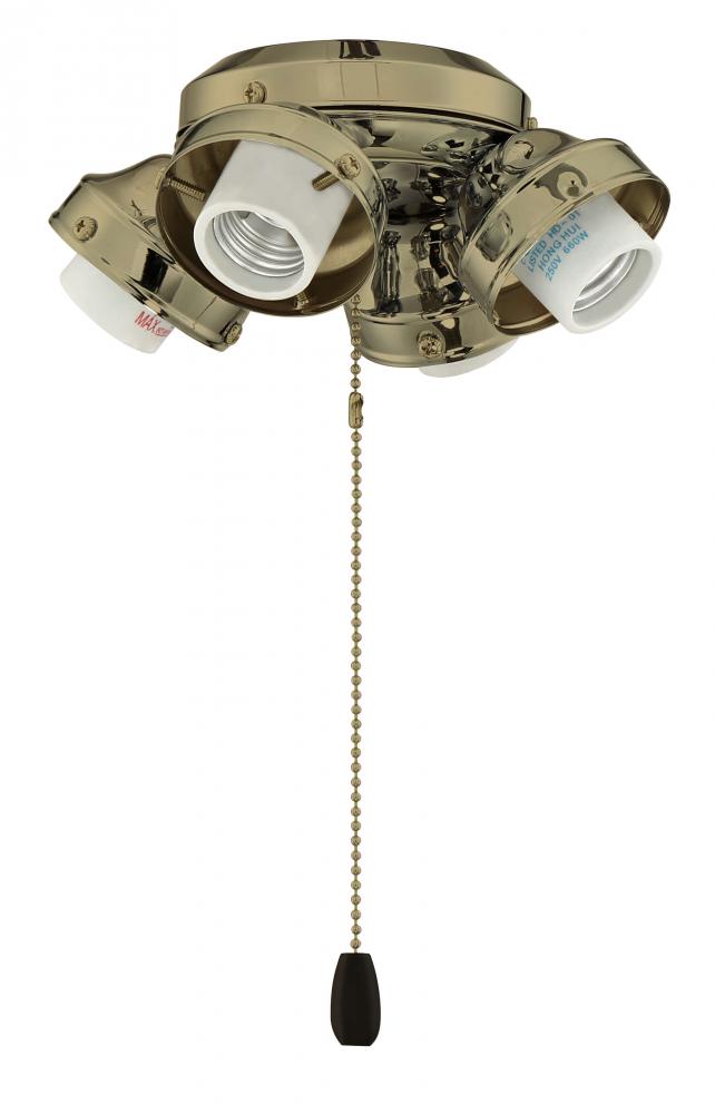 Universal 4 Light Fitter in Satin Brass